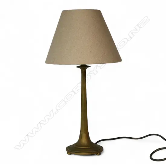 A c.1930s metal table lamp and shade,